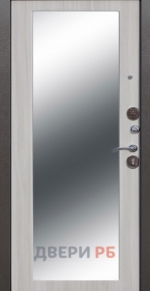  
Входная дверь 10 см Троя серебро MAXI зеркало Белый ясень 