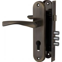 Замок цилиндровый Fuaro (Фуаро) с в комплекте с ручкой LOCKSET.1511W/B (SET F1511W/B) AB бронза
