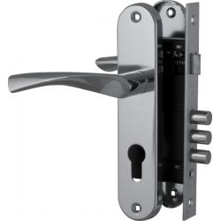 Замок цилиндровый Fuaro (Фуаро) с в комплекте с ручкой LOCKSET.1511W/B (SET F1511W/B) CP хром