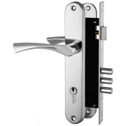 Замок цилиндровый Fuaro (Фуаро) с в комплекте с ручкой LOCKSET.9011 (SET F9011) CP хром
