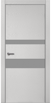 700 ЭмальСветлоСерыйШпонДуба Дверь 703 ДО 21- 9 (пр/л), с фурн., СтеклоСерое