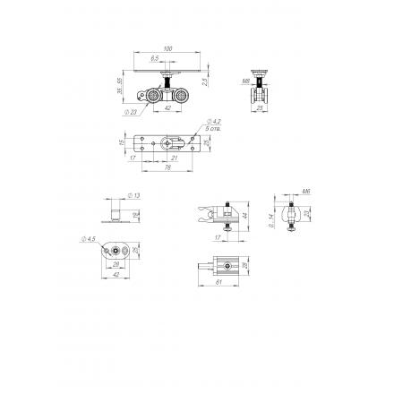 Фотография Комплект Armadillo (Армадилло) для раздвижных дверей SLD.Comfort-PRO.SET1.rollers/80