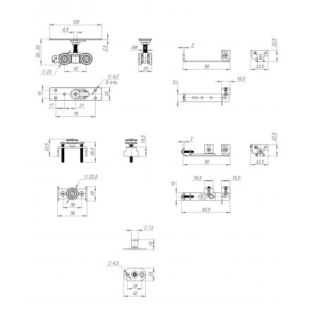 Фотография Комплект Armadillo (Армадилло) для синхронного открывания дверей SLD.Comfort-PRO.SET4.synchron/80 (Comfort - PRO SET 4)