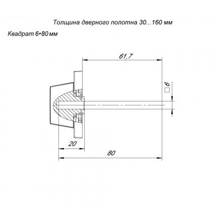 Фотография Квадрат Armadillo (Армадилло) для ручек Spindle 6х80