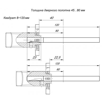 Фотография Квадрат Armadillo (Армадилло) для ручек Spindle 8х120