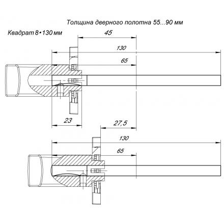 Фотография Квадрат Armadillo (Армадилло) для ручек Spindle 8х130