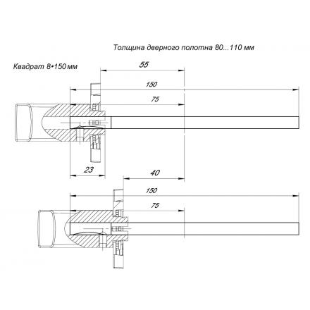 Фотография Квадрат Armadillo (Армадилло) для ручек Spindle 8х150
