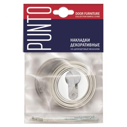 Фотография Накладка Punto (Пунто) под цилиндр ET ML SN/CP-3 матовый никель/хром