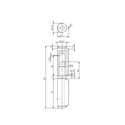 Фотография Петля Fuaro (Фуаро) приварная T2/150-22 с подшипником