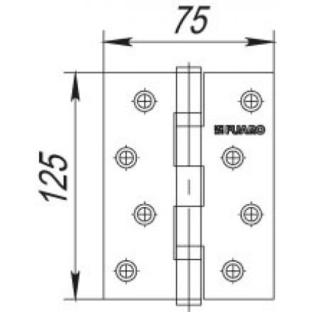 Фотография Петля Fuaro (Фуаро) универсальная 2BB 125x75x2,5 PB (латунь)