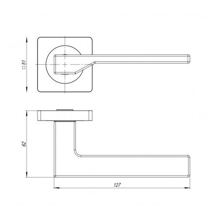 Фотография Ручка Ajax (Аякс) раздельная K.JK51.LEVEL (LEVEL JK) SSC-16 сатинированный хром
