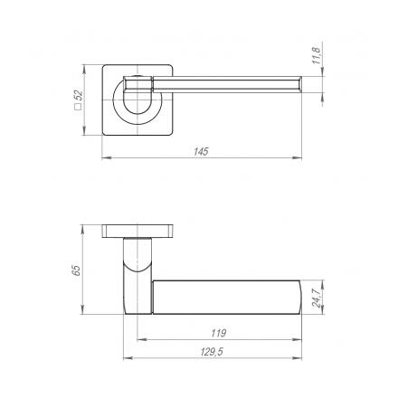 Фотография Ручка Ajax (Аякс) раздельная K.JK51.LIFT (LIFT JK) SN/CP-3 матовый никель/хром