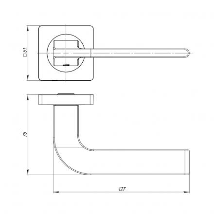 Фотография Ручка Ajax (Аякс) раздельная K.JK51.SPLINE (SPLINE JK) CP-8 хром