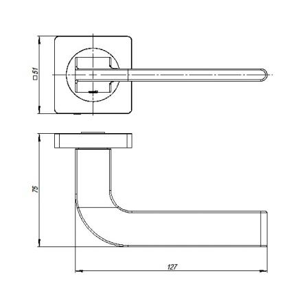 Фотография Ручка Ajax (Аякс) раздельная K.JK51.SPLINE (SPLINE JK) SN/CP-3 матовый никель/хром