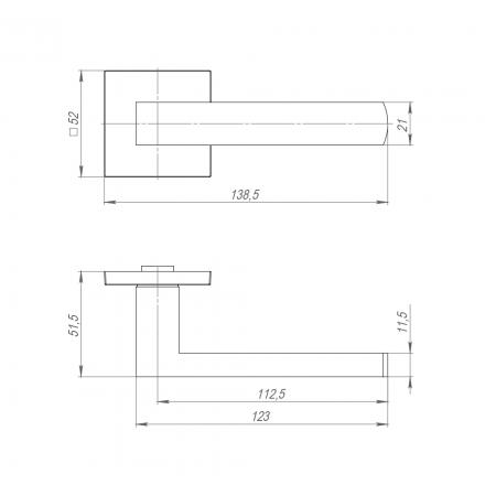 Фотография Ручка Ajax (Аякс) раздельная K.JS51.OPTIMAL SSC-16 сатинированный хром