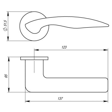 Фотография Ручка Armadillo (Армадилло) раздельная R.URS52.WAVE (WAVE URS) AB-7 бронза