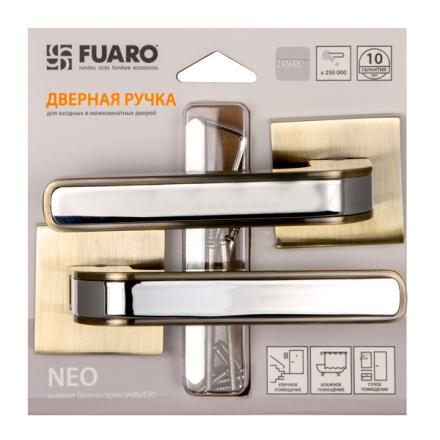 Фотография Ручка Fuaro (Фуаро) раздельная NEO DM/HD ABG/CP-6 зеленая бронза/хром