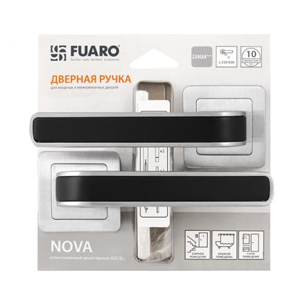 Фотография Ручка Fuaro (Фуаро) раздельная NOVA XM/HD SSC/BL-16 сатин хром/черный