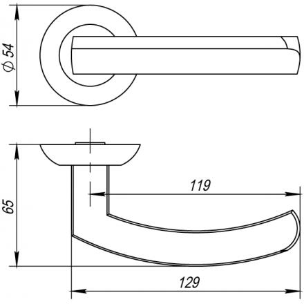 Фотография Ручка Fuaro (Фуаро) раздельная R.AR54.ALFA (ALFA AR) CP-8 (no screw, spindle) new210