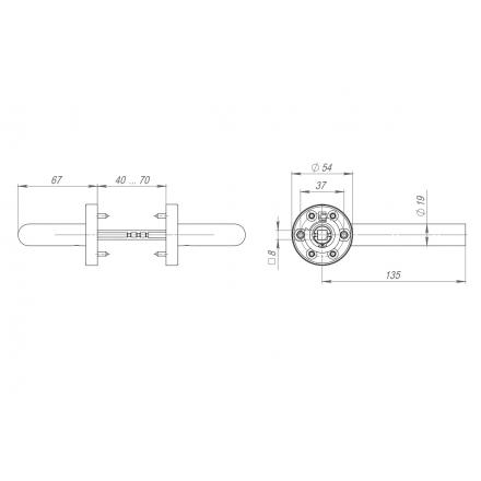 Фотография Ручка Fuaro (Фуаро) раздельная R.DSS201-0201/19 (DSS-0201/19) INOX 201