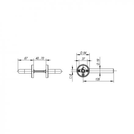 Фотография Ручка Fuaro (Фуаро) раздельная R.DSS201-0203/19 (DSS-0203/19) INOX 201