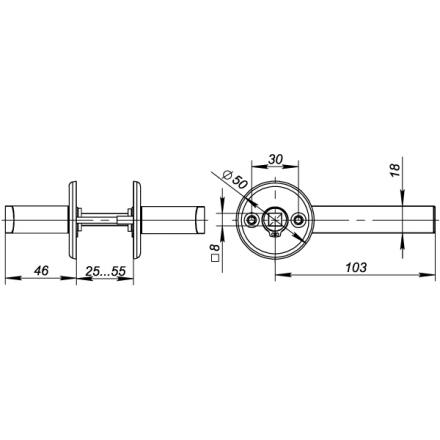 Фотография Ручка Fuaro (Фуаро) раздельная R.FIN50.H-0661 (H-0661) СP хром