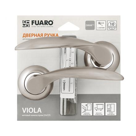 Фотография Ручка Fuaro (Фуаро) раздельная VIOLA RM/HD SN/CP-3 матовый никель/хром