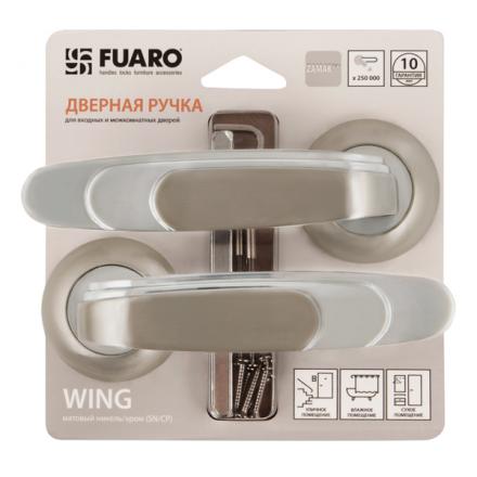 Фотография Ручка Fuaro (Фуаро) раздельная WING RM/HD SN/CP-3 матовый никель/хром