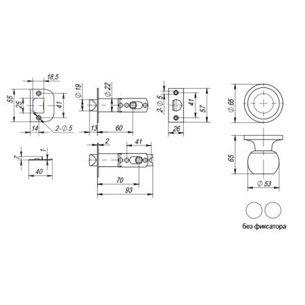 Фотография Ручка Fuaro (Фуаро) защелка DK672/BL AB-PS (672/BL AB-P) ( без фик.) бронза