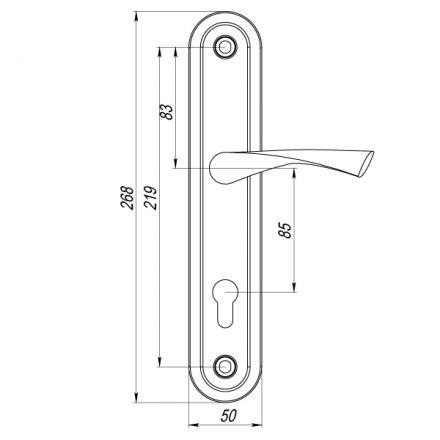 Фотография Ручка Punto (Пунто) на планке HANDLE90.CRONA.04-85 (P90 8504 CRONA) CP хром