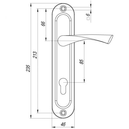 Фотография Ручка Punto (Пунто) на планке HANDLE90.CRONA.18-85 (P90 8518 CRONA) СP хром