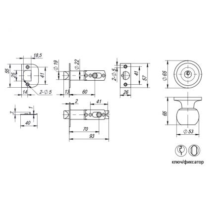 Фотография Ручка Punto (Пунто) защелка DK672 MAB-ET (6072 MAB-E) (кл./фик.) мат. бронза