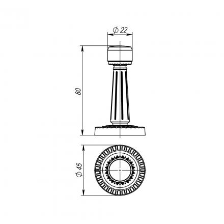 Фотография Упор Armadillo (Армадилло) дверной настенный DH033 CL/OB-13 Античная бронза
