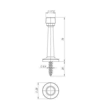 Фотография Упор Fuaro (Фуаро) дверной настенный STOPPER/15 (DS-15) CP-8 хром