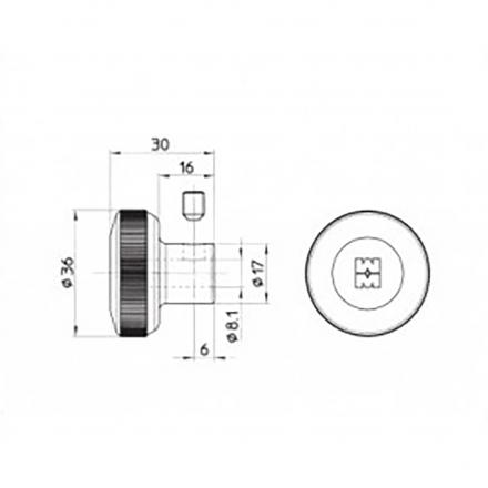Фотография Вертушка Mottura (Моттура) на цилиндр 99.505 NS0C (d 8.1) (МАТОВЫЙ НИКЕЛЬ)