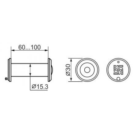 Фотография VIEWER Fuaro (Фуаро) 2 DVZ 60x100/16 (оптика пластик, угол обзора 200) GP Золото