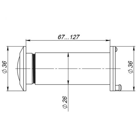 Фотография VIEWER Fuaro (Фуаро) 5 DVZ 70x125/25 (оптика пластик, угол обзора 200) CP Хром