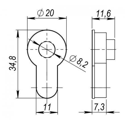 Фотография Вставка Armadillo (Армадилло) под шток ET.TANG.UNI (CYLINDER) AB-7 бронза