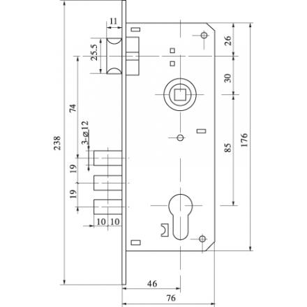 Фотография Замок цилиндровый Fuaro (Фуаро) с в комплекте с ручкой LOCKSET.9013 (SET F9011) SN/CP мат.никель
