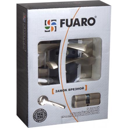 Фотография Замок цилиндровый Fuaro (Фуаро) с в комплекте с ручкой LOCKSET.9013 (SET F9011) SN/CP мат.никель
