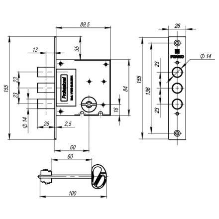 Фотография Замок Fuaro (Фуаро) врезной сувальдный MDV10/S-60.00.3R14 4key