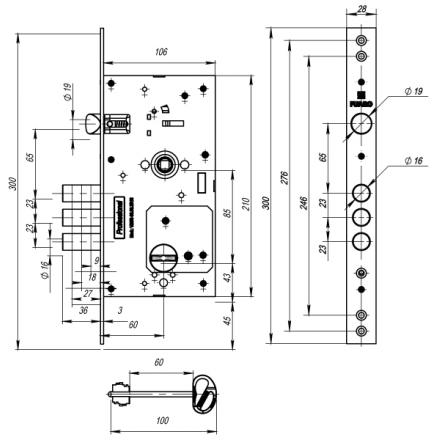 Фотография Замок Fuaro (Фуаро) врезной сувальдный MDV25/S-60.85.3R16 4key